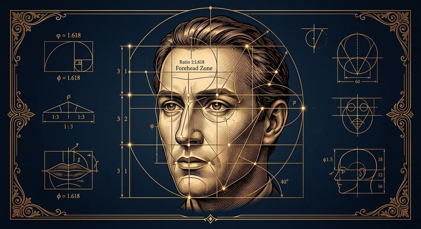 人相学の顔の分析を象徴するイラスト